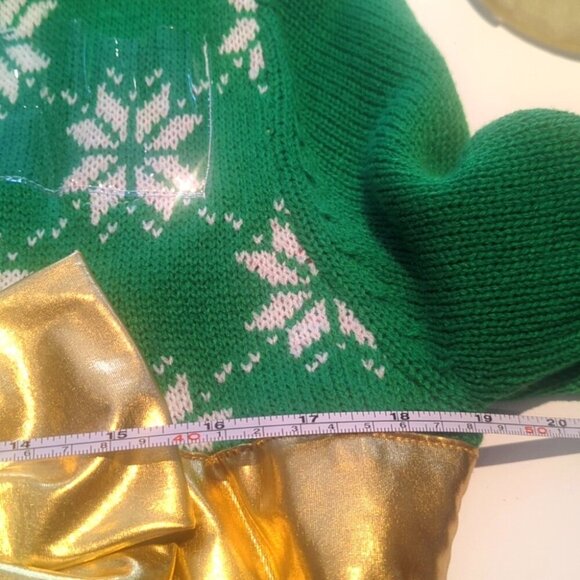 Urban Heritage Red & Green Christmas Sweater with Gold Bow - Size S/M BNWOT - Picture 7 of 7